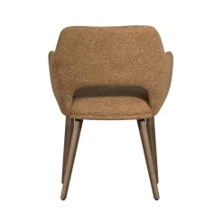 WOOOD Eetkamerstoelen|Murat Eetkamerstoel Geel Met Houten Poot Bruin