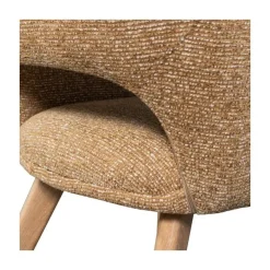 WOOOD Eetkamerstoelen|Murat Eetkamerstoel Geel Met Houten Poot Naturel
