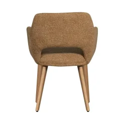 WOOOD Eetkamerstoelen|Murat Eetkamerstoel Geel Met Houten Poot Naturel
