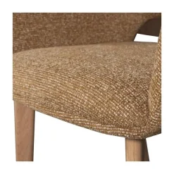 WOOOD Eetkamerstoelen|Murat Eetkamerstoel Geel Met Houten Poot Naturel