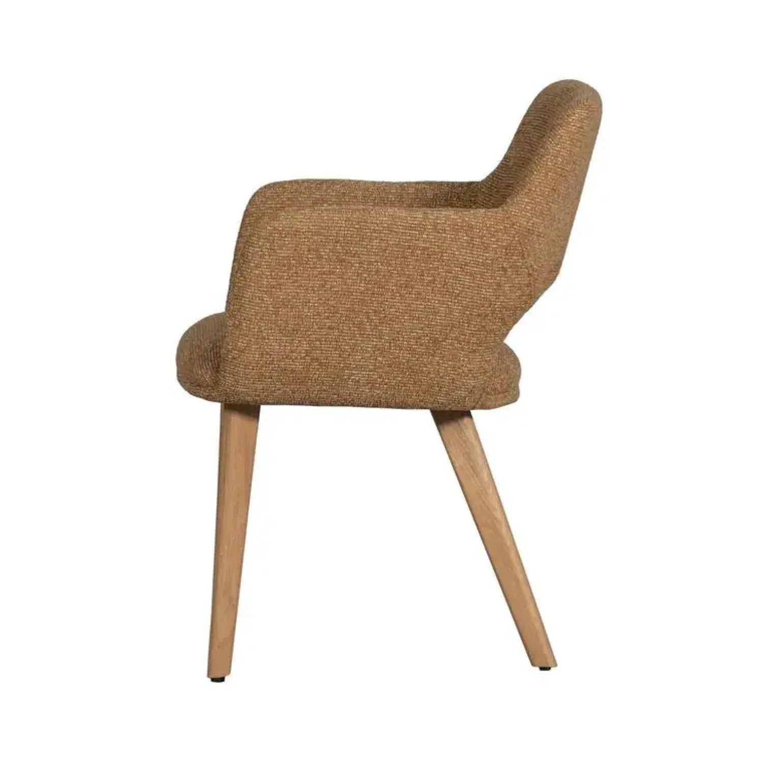 WOOOD Eetkamerstoelen|Murat Eetkamerstoel Geel Met Houten Poot Naturel