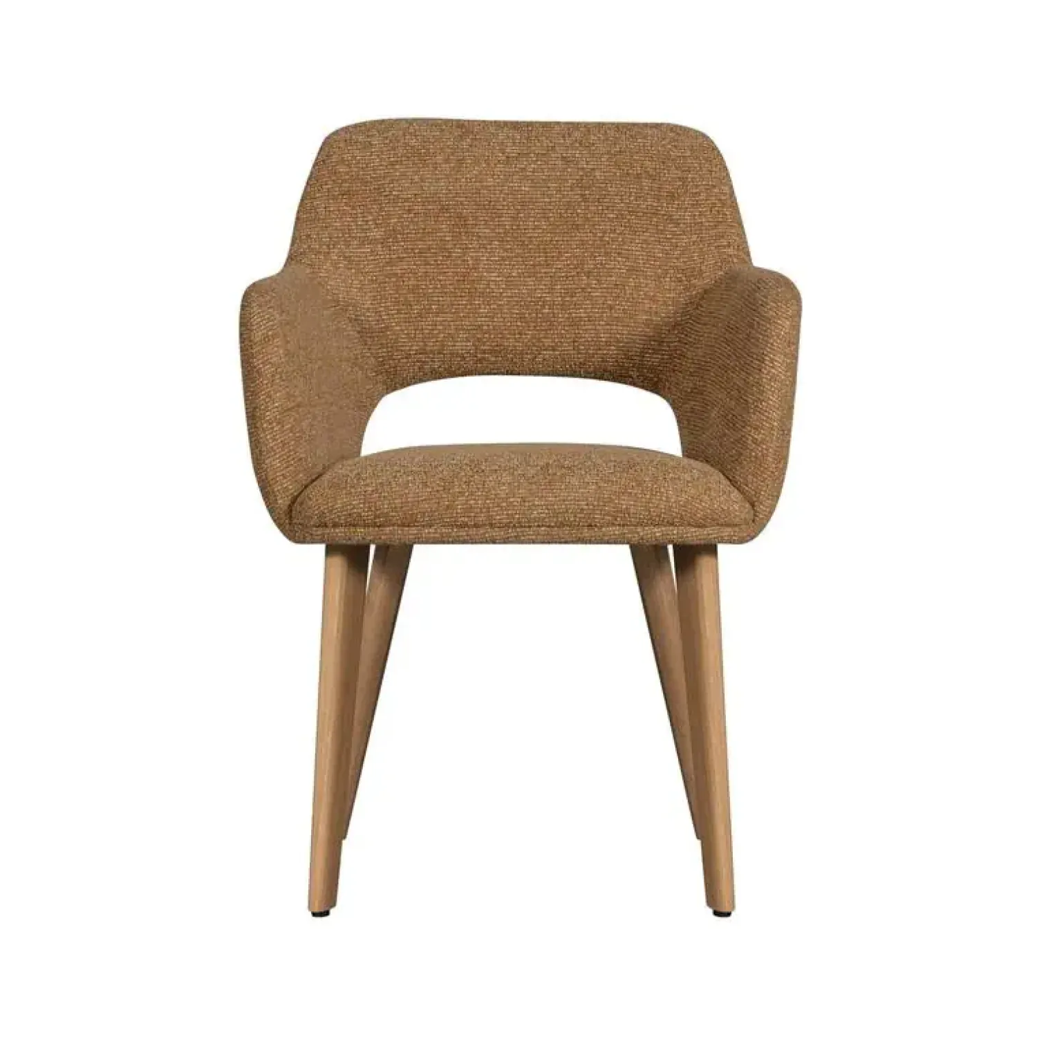 WOOOD Eetkamerstoelen|Murat Eetkamerstoel Geel Met Houten Poot Naturel