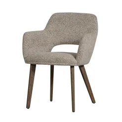 WOOOD Eetkamerstoelen|Murat Eetkamerstoel Naturel Met Houten Poot Bruin