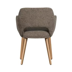 WOOOD Eetkamerstoelen|Murat Eetkamerstoel Taupe Met Houten Poot Naturel