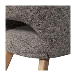 WOOOD Eetkamerstoelen|Murat Eetkamerstoel Taupe Met Houten Poot Naturel