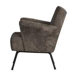 WOOOD Fauteuils|Muse Fauteuil Grof Geweven Stof Grijs/Bruin