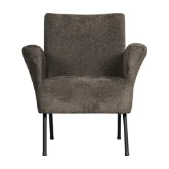 WOOOD Fauteuils|Muse Fauteuil Grof Geweven Stof Grijs/Bruin