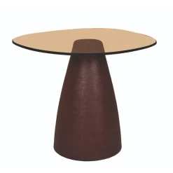 Livingfurn Bijzettafels|Mylon Salontafel glas Burgundy 50cm