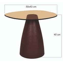Livingfurn Bijzettafels|Mylon Salontafel glas Burgundy 50cm