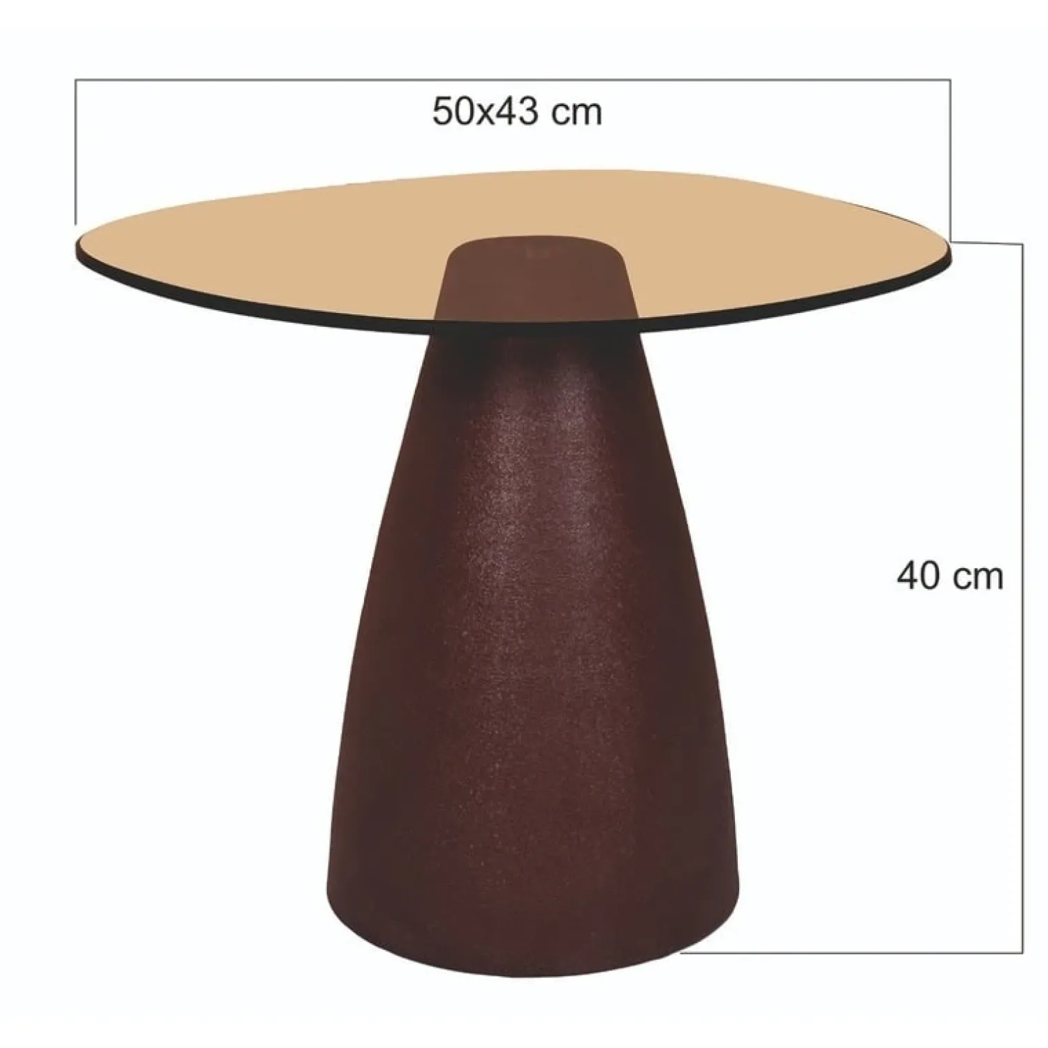 Livingfurn Bijzettafels|Mylon Salontafel glas Burgundy 50cm