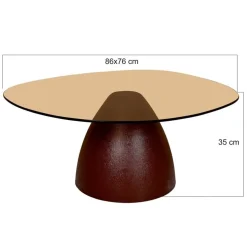 Livingfurn Salontafels|Mylon Salontafel glas Burgundy 86cm