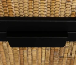 Dutchbone Nachtkastjes|Industriele Kasten|Nachtkastje Yasu Rotan Zwart 45cm