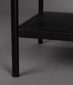 Dutchbone Nachtkastjes|Industriele Kasten|Nachtkastje Yasu Rotan Zwart 45cm