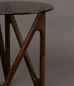 Dutchbone Bijzettafels|Naia Bijzettafel Walnoot 40cm