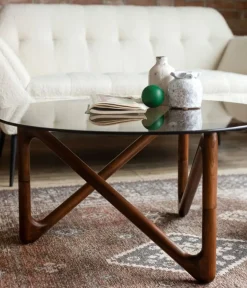 Dutchbone Salontafels|Naia Salontafel Walnoot 80cm