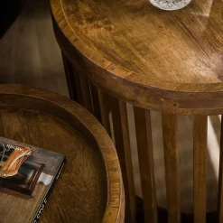 Kalfort Bijzettafels|Namra bijzettafel set van 2 mangohout