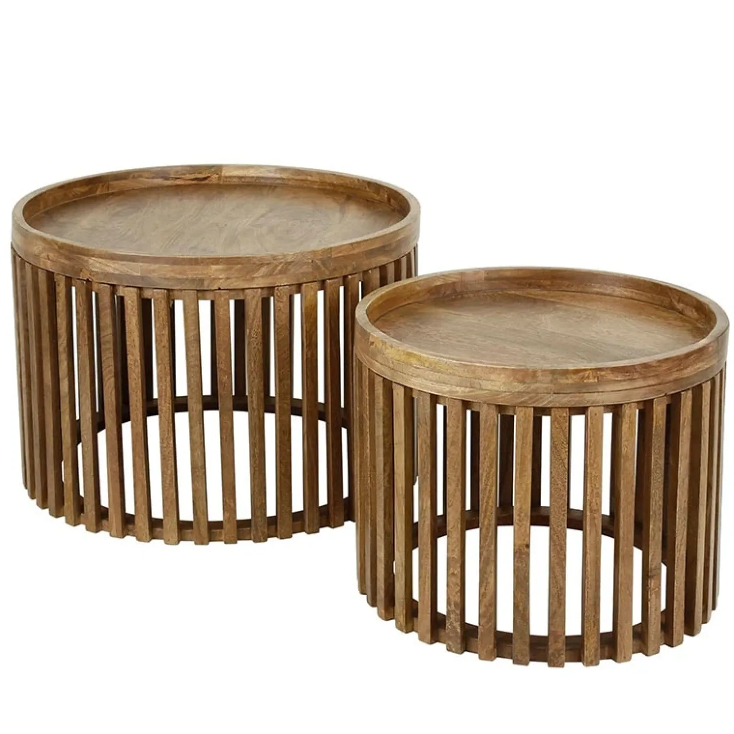 Kalfort Salontafels|Namra salontafel set van 2 mangohout zandkleur