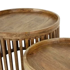 Kalfort Salontafels|Namra salontafel set van 2 mangohout zandkleur