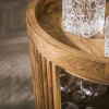Kalfort Wijnkasten|Industriele Kasten|Namra Wijntrolley Mangohout Ø55cm