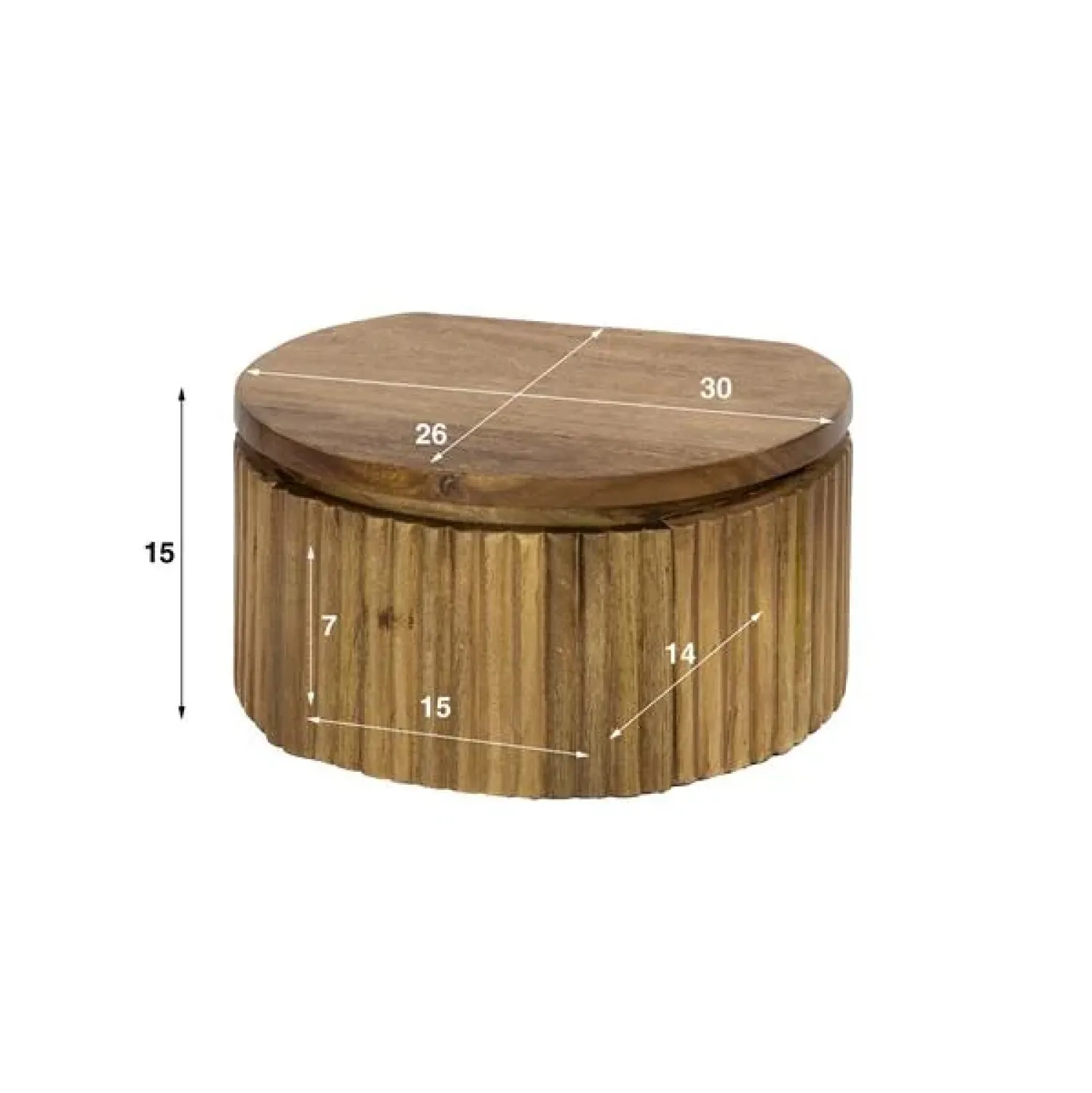 Kalfort Nachtkastjes|Industriele Kasten|Namra zwevend Nachtkastje rond Mangohout 30cm