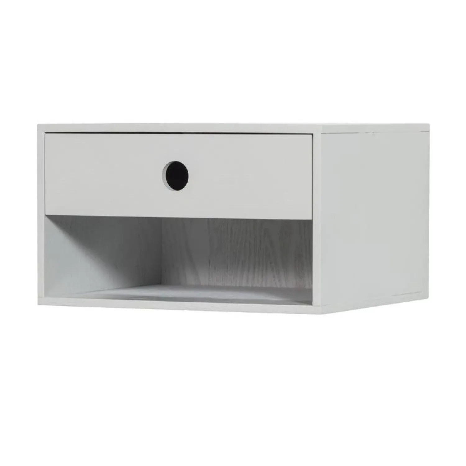 WOOOD Nachtkastjes|Industriele Kasten|Nancy Hangend Nachtkastje Mist 34cm