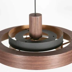 Steinmex Hanglampen|Naro 1-lichts Hanglamp Houtlook Zwart