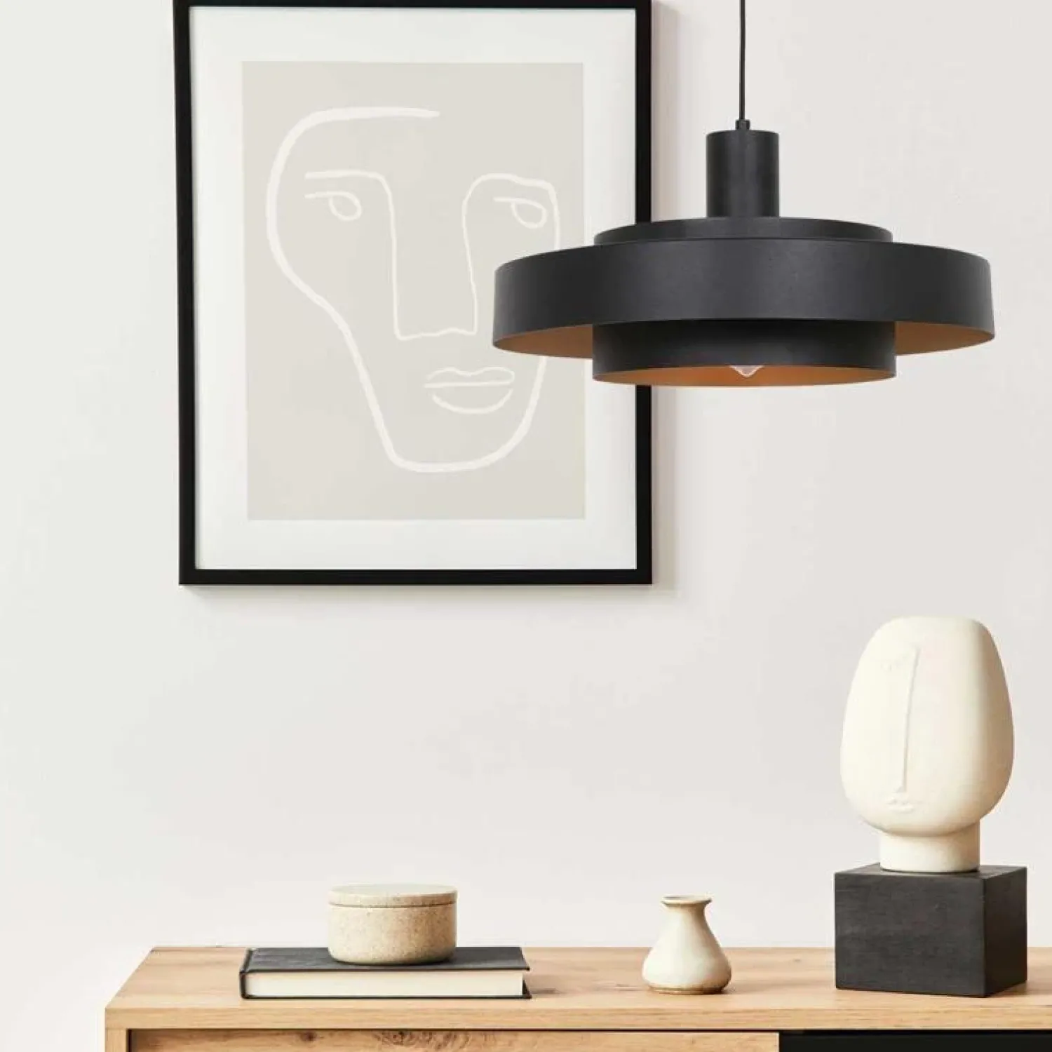 Trading Lighting Hanglampen|Naro 1-lichts Hanglamp Zwart