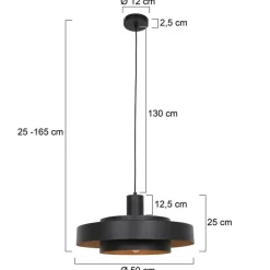 Trading Lighting Hanglampen|Naro 1-lichts Hanglamp Zwart