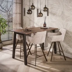 Kalfort Bartafels|Nela Bartafel Bruin acaciahout 147cm