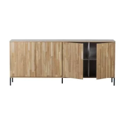 WOOOD Dressoirs|Industriele Kasten|New Gravure Dressoir eiken naturel 200 cm