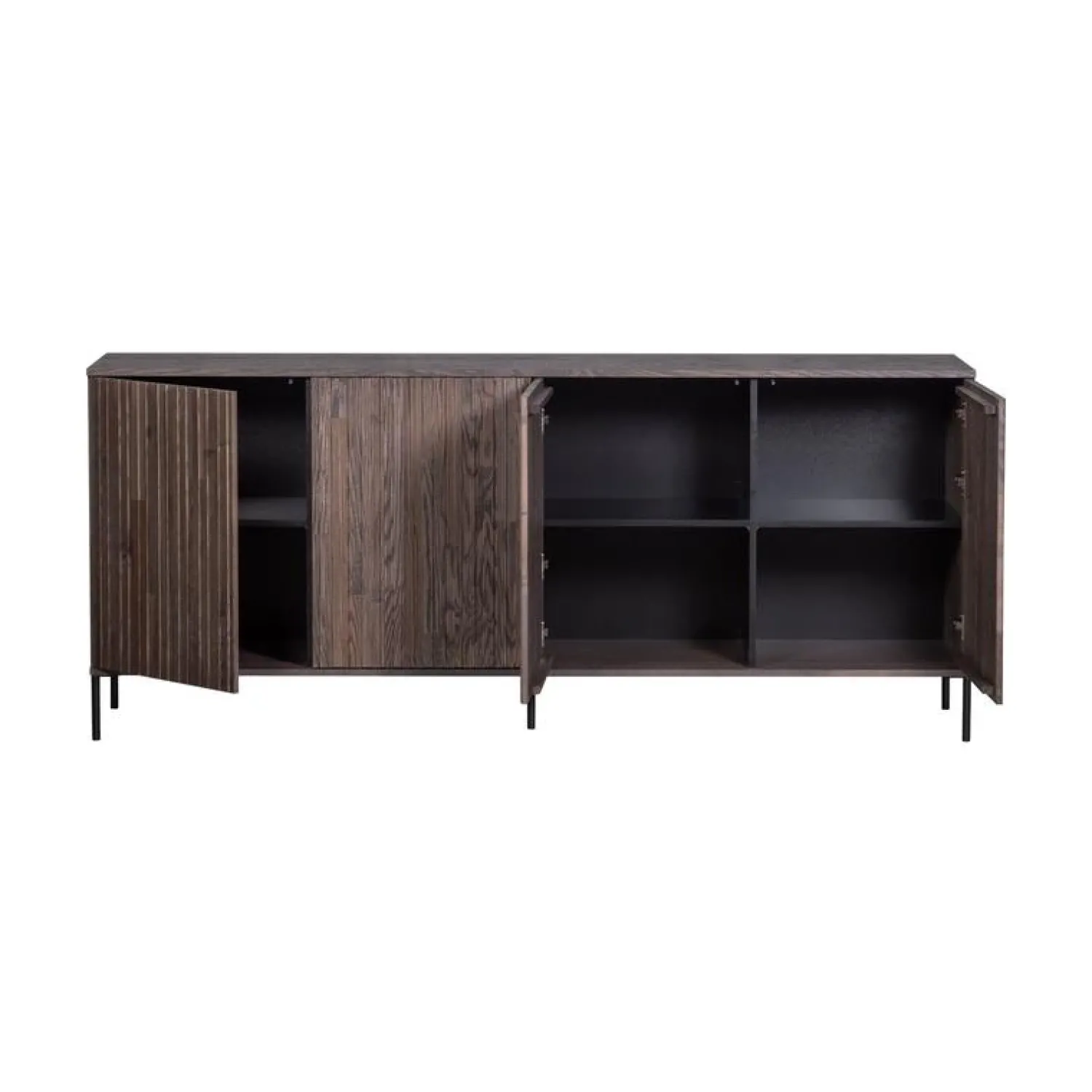WOOOD Dressoirs|Industriele Kasten|New Gravure Dressoir essen fineer espresso 200 cm
