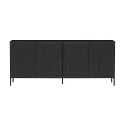 WOOOD Dressoirs|Industriele Kasten|New Gravure Dressoir grenen zwart 200 cm