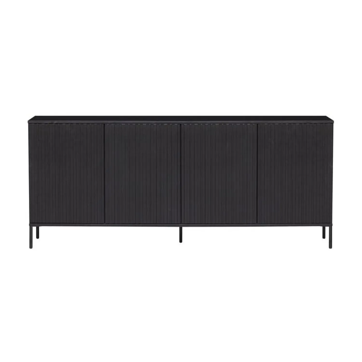 WOOOD Dressoirs|Industriele Kasten|New Gravure Dressoir grenen zwart 200 cm
