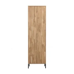 WOOOD Wandkasten|Industriele Kasten|New Gravure Hoge kast met lade eiken naturel 60 cm