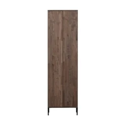 WOOOD Wandkasten|Industriele Kasten|New Gravure Hoge kast met lade essen fineer espresso 60 cm