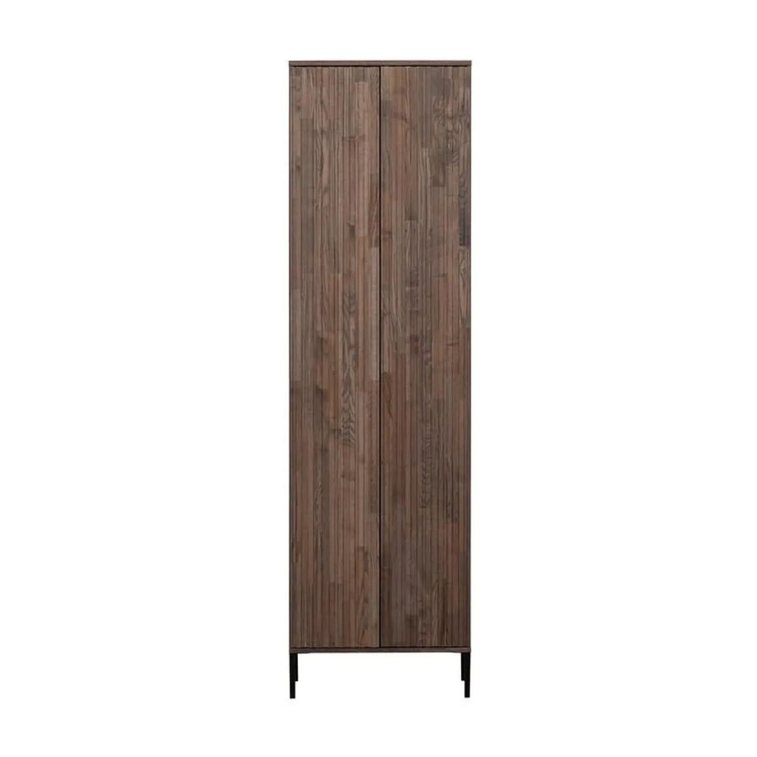 WOOOD Wandkasten|Industriele Kasten|New Gravure Hoge kast met lade essen fineer espresso 60 cm