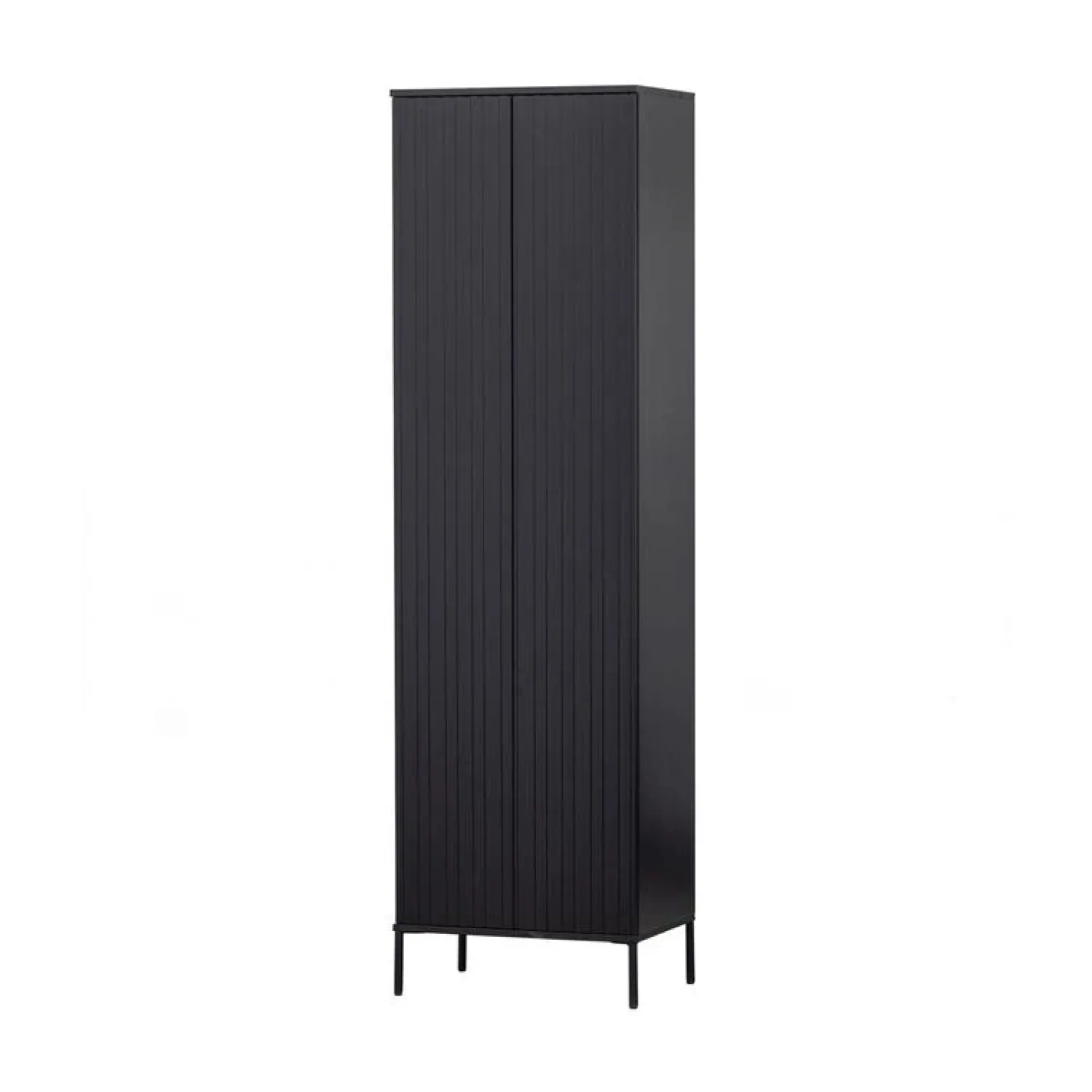 WOOOD Wandkasten|Industriele Kasten|New Gravure Hoge kast met lade grenen zwart 60 cm