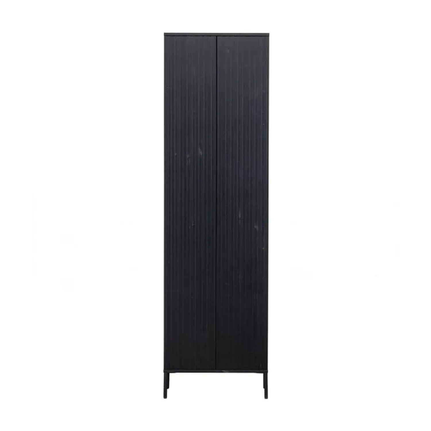 WOOOD Wandkasten|Industriele Kasten|New Gravure Hoge kast met lade grenen zwart 60 cm