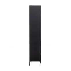 WOOOD Wandkasten|Industriele Kasten|New Gravure Hoge kast met lade grenen zwart 60 cm