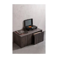 WOOOD Industriele Kasten|New Gravure Kistbank essen espresso 88 cm