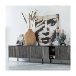 WOOOD Industriele Kasten|Tv Meubels|New Gravure Tv meubel essen fineer espresso 100 cm