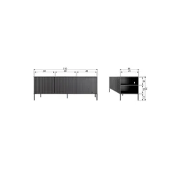 WOOOD Industriele Kasten|Tv Meubels|New Gravure Tv meubel essen fineer espresso 150 cm