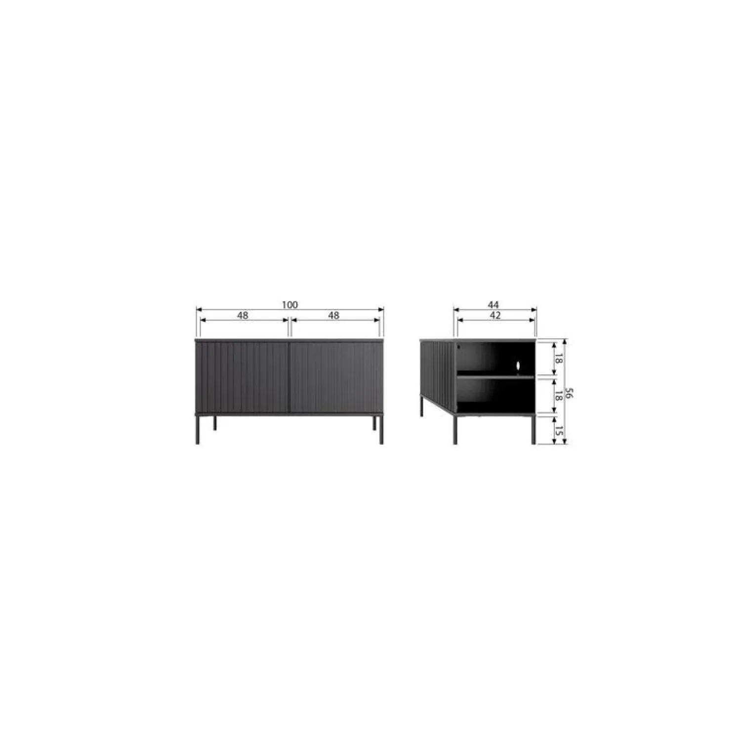 WOOOD Industriele Kasten|Tv Meubels|New Gravure Tv meubel grenen dust 100 cm