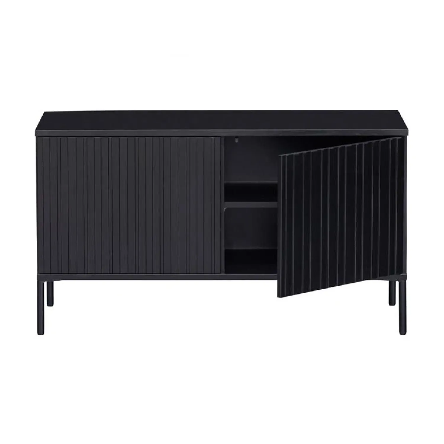 WOOOD Industriele Kasten|Tv Meubels|New Gravure Tv meubel grenen zwart 100 cm