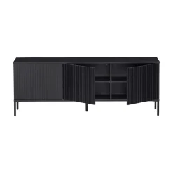 WOOOD Industriele Kasten|Tv Meubels|New Gravure Tv meubel grenen zwart 150 cm