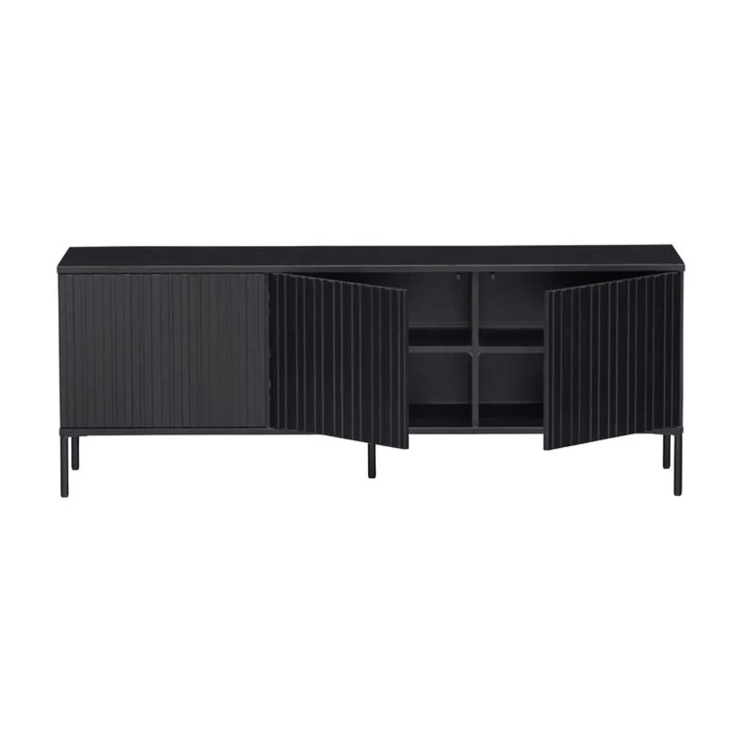 WOOOD Industriele Kasten|Tv Meubels|New Gravure Tv meubel grenen zwart 150 cm