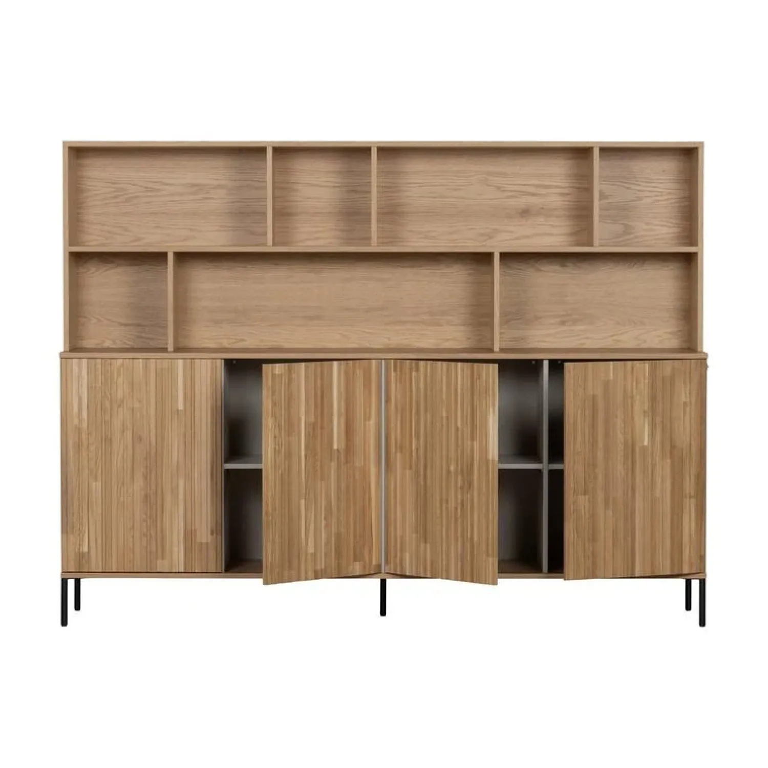 WOOOD Wandkasten|Industriele Kasten|New Gravure Wandkast eiken naturel 200 cm