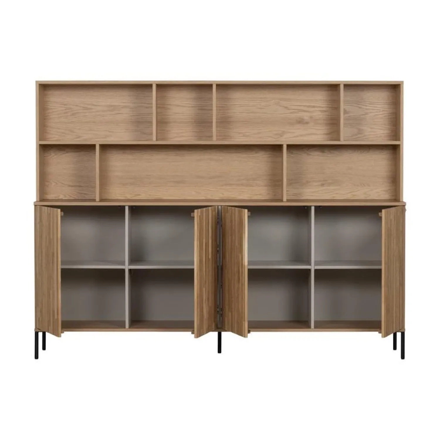 WOOOD Wandkasten|Industriele Kasten|New Gravure Wandkast eiken naturel 200 cm