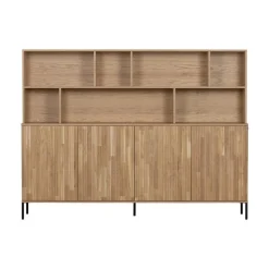WOOOD Wandkasten|Industriele Kasten|New Gravure Wandkast eiken naturel 200 cm