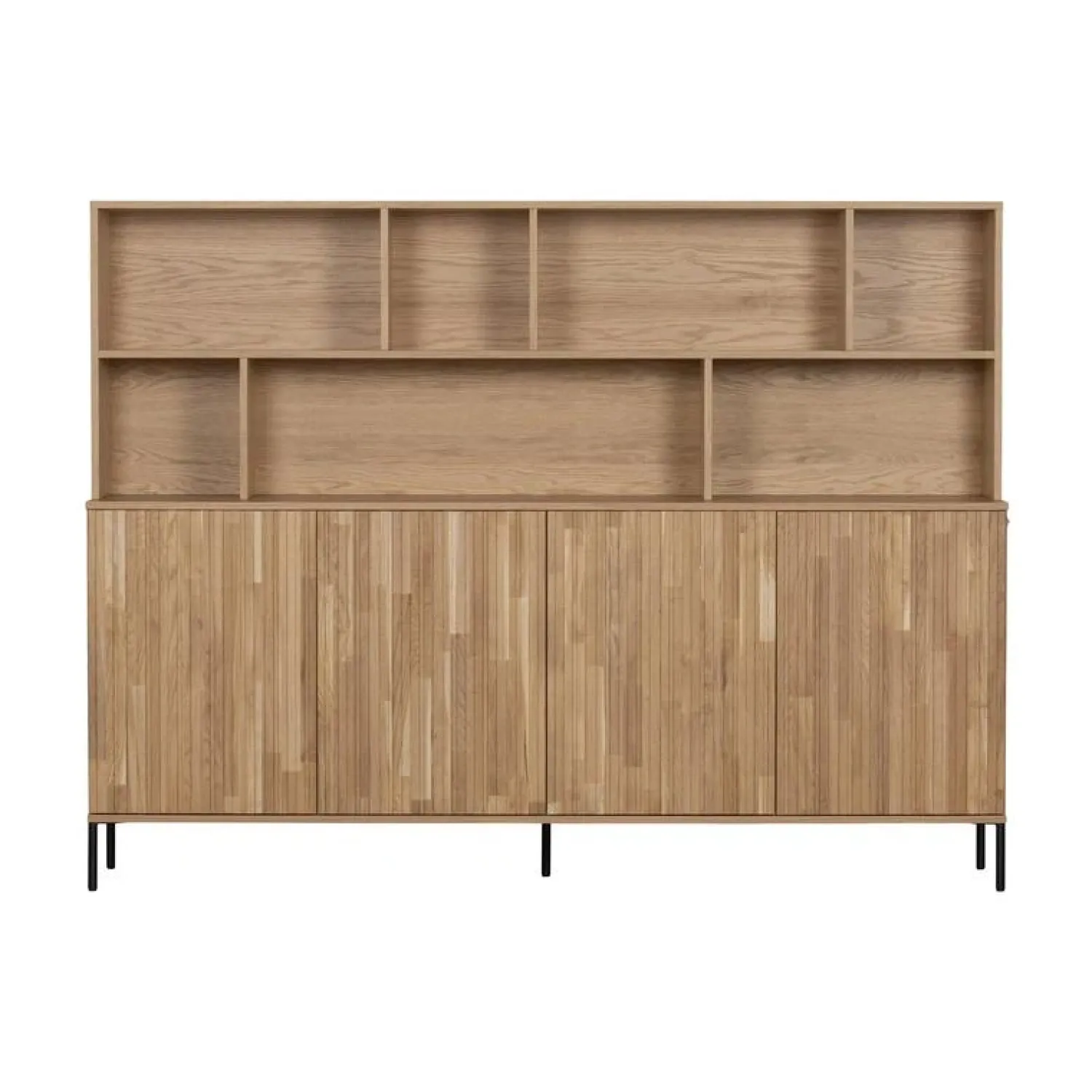 WOOOD Wandkasten|Industriele Kasten|New Gravure Wandkast eiken naturel 200 cm